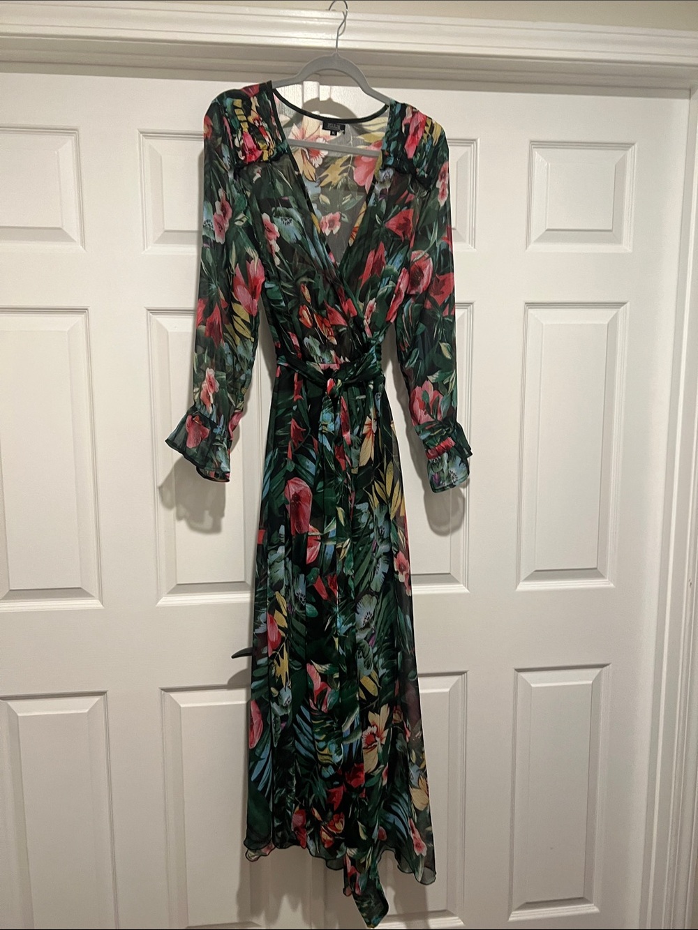 Floral hi low Maxi Dress - Green Multi